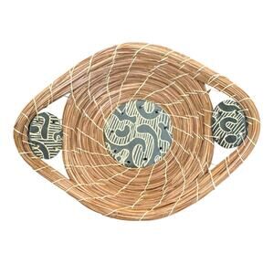 Hand Made Decorative Pine Needle Basket Tile Inserts by Melanie Walter